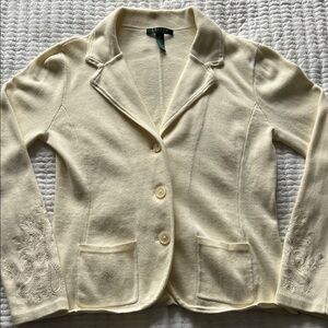 LAUREN RALPH LAUREN 100% Cotton Cardigan Jacket sz Medium
